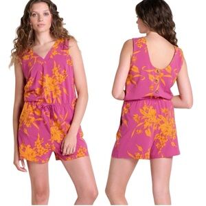 Toad & Co Romper Sunkissed Liv Flame Leaf Print Women’s M